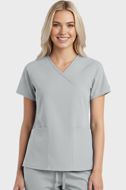 Panda Uniform Women's Two Pocket Mock Wrap Scrub Top