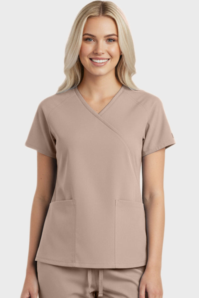 Panda Uniform Women's Two Pocket Mock Wrap Scrub Top - Made In USA