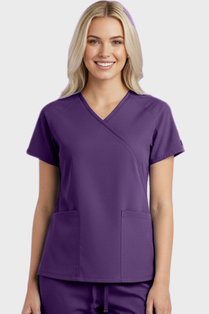 Panda Uniform Women's Two Pocket Mock Wrap Scrub Top