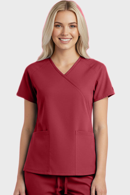 Panda Uniform Women's Two Pocket Mock Wrap Scrub Top