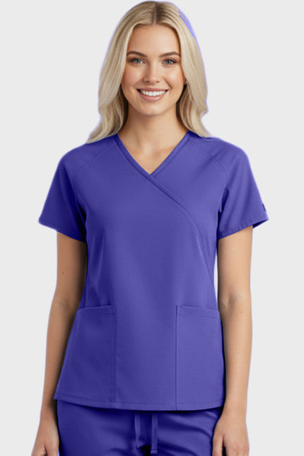 Panda Uniform Women's Two Pocket Mock Wrap Scrub Top