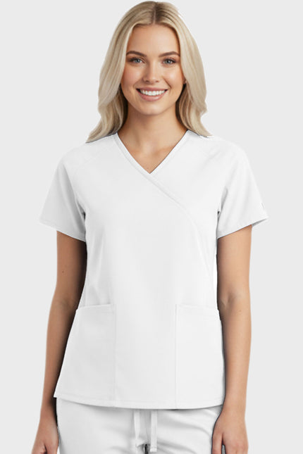 Panda Uniform Women's Two Pocket Mock Wrap Scrub Top