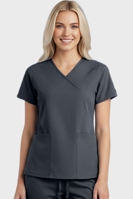 Panda Uniform Women's Two Pocket Mock Wrap Scrub Top