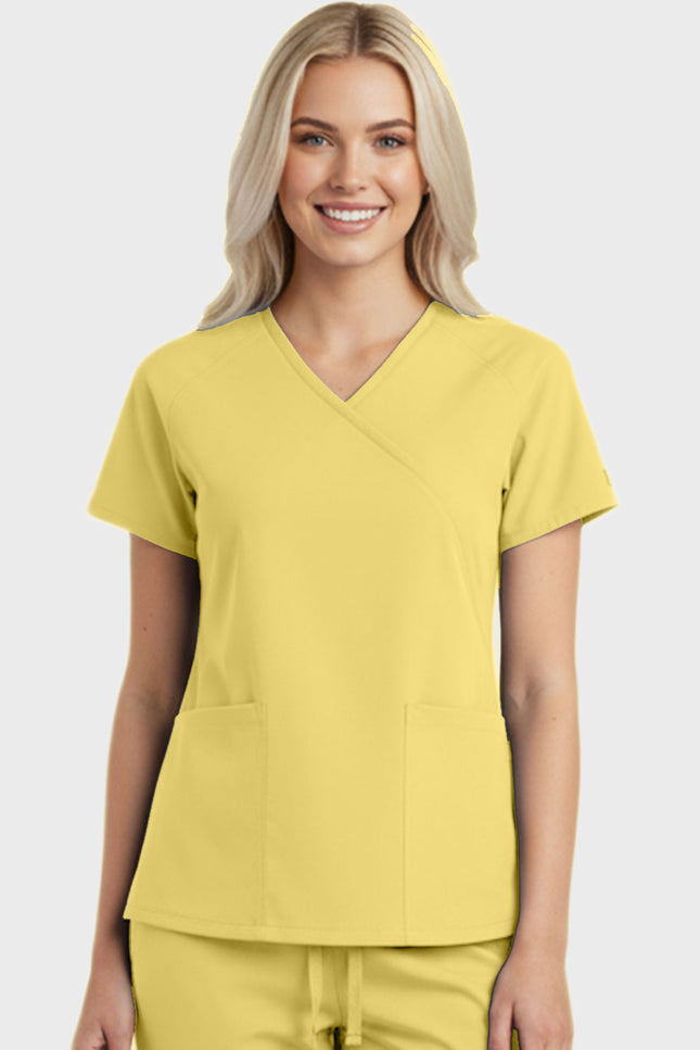 Panda Uniform Women's Two Pocket Mock Wrap Scrub Top - Made In USA