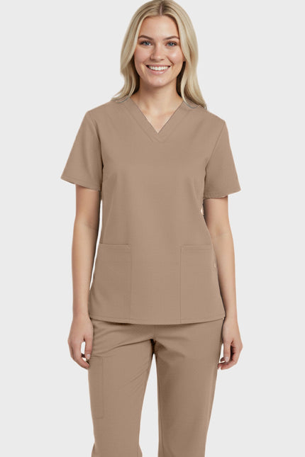 Panda Uniform Women's Two Pocket V-Neck Basic Nurse Scrub Top