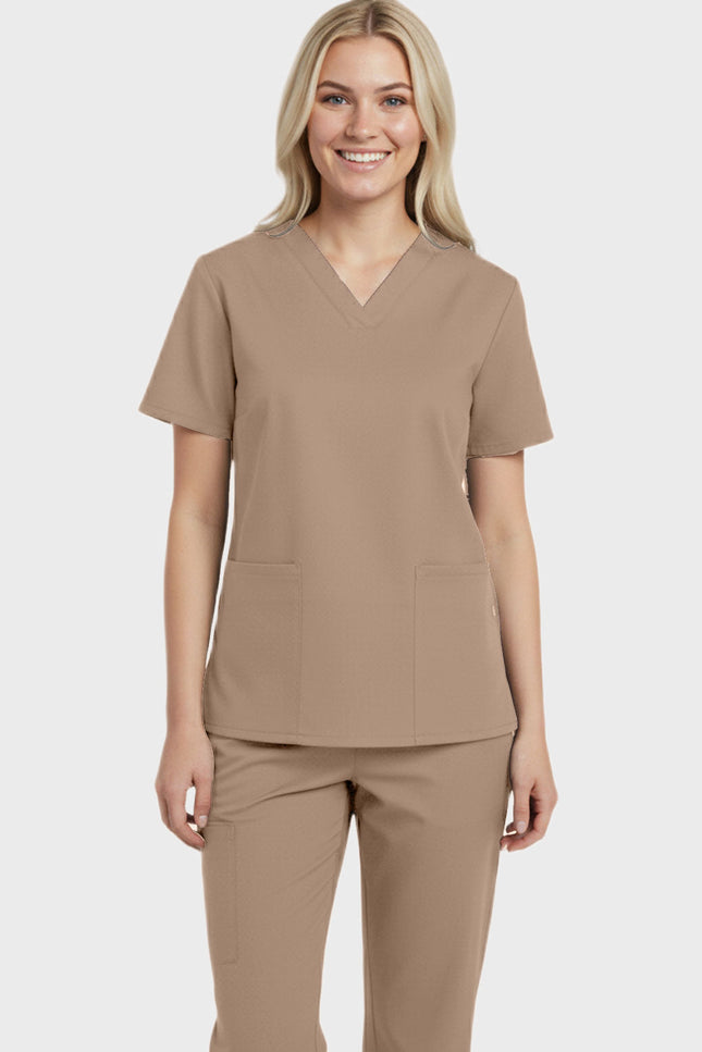 Panda Uniform Women's Two Pocket V-Neck Basic Nurse Scrub Top - Made In USA