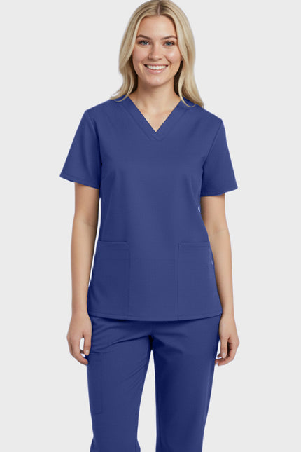 Panda Uniform Women's Two Pocket V-Neck Basic Nurse Scrub Top
