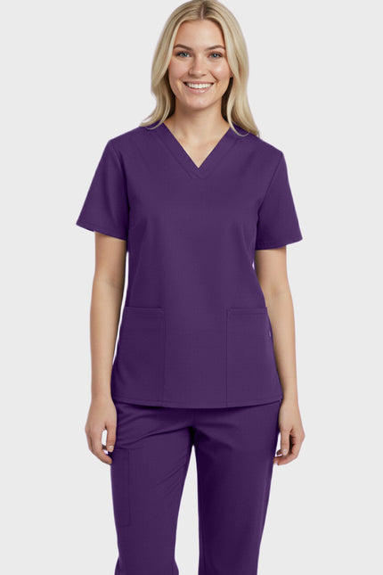 Panda Uniform Women's Two Pocket V-Neck Basic Nurse Scrub Top