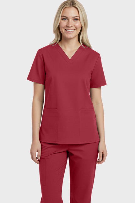 Panda Uniform Women's Two Pocket V-Neck Basic Nurse Scrub Top