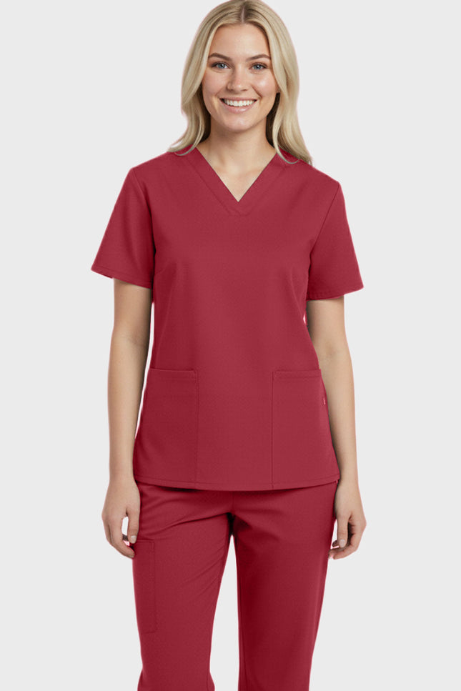 Panda Uniform Women's Two Pocket V-Neck Basic Nurse Scrub Top - Made In USA