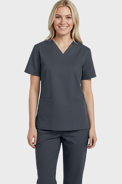 Panda Uniform Women's Two Pocket V-Neck Basic Nurse Scrub Top