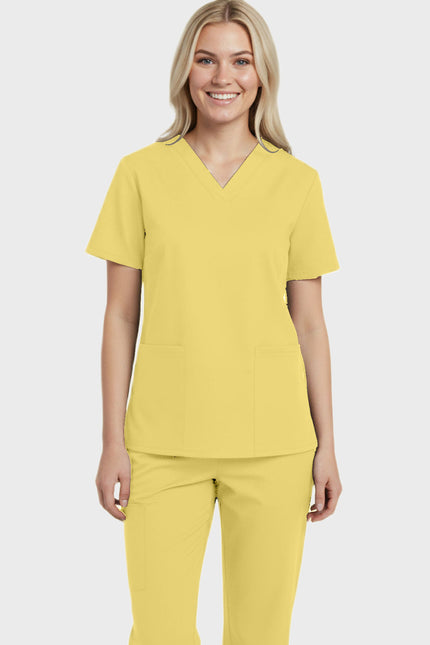 Panda Uniform Women's Two Pocket V-Neck Basic Nurse Scrub Top