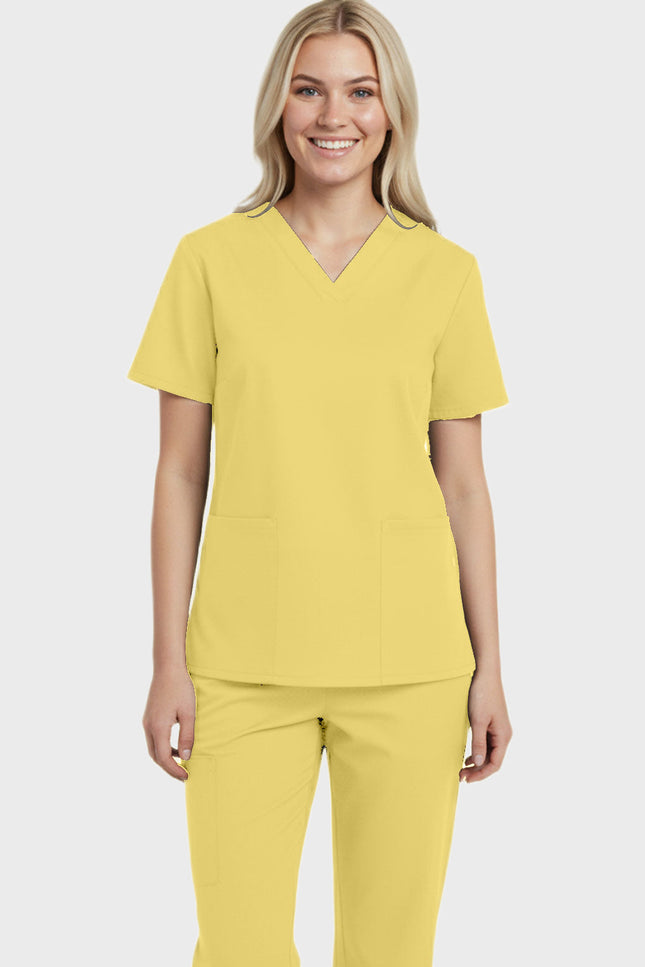 Panda Uniform Women's Two Pocket V-Neck Basic Nurse Scrub Top - Made In USA