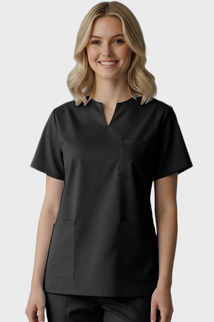 Panda Uniform Women's Three Pocket Split Neck Nursing Scrub Top
