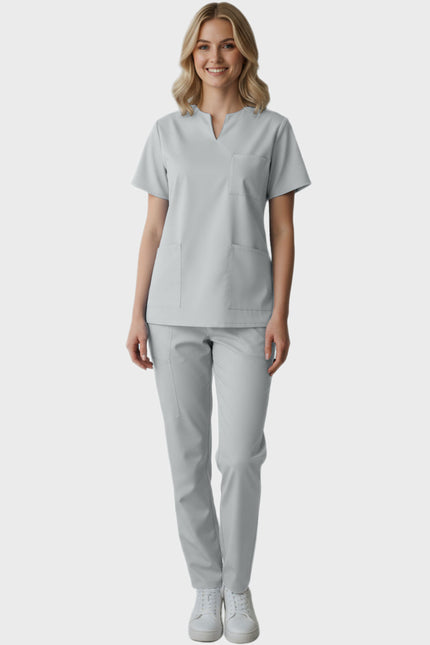 Panda Uniform Women's Three Pocket Split Neck Nursing Scrub Top