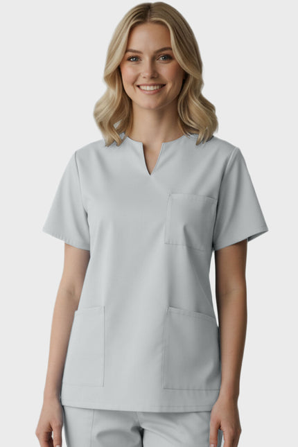 Panda Uniform Women's Three Pocket Split Neck Nursing Scrub Top