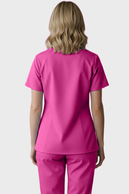 Panda Uniform Women's Three Pocket Split Neck Nursing Scrub Top