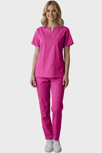 Panda Uniform Women's Three Pocket Split Neck Nursing Scrub Top