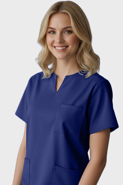 Panda Uniform Women's Three Pocket Split Neck Nursing Scrub Top
