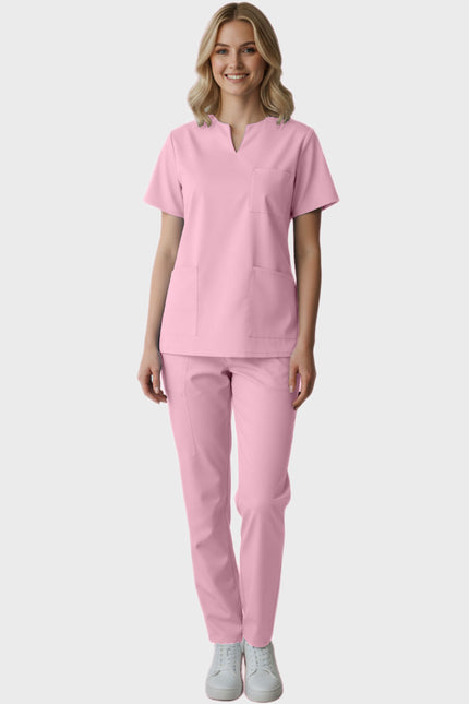 Panda Uniform Women's Three Pocket Split Neck Nursing Scrub Top