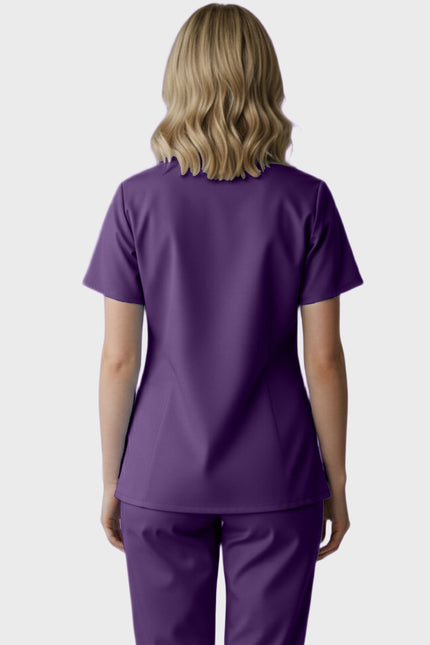 Panda Uniform Women's Three Pocket Split Neck Nursing Scrub Top