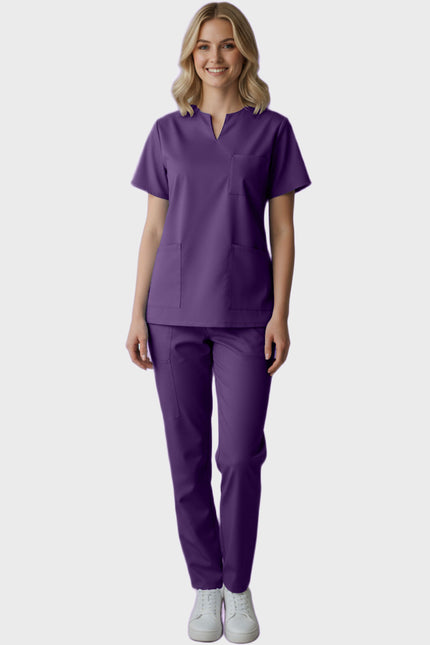 Panda Uniform Women's Three Pocket Split Neck Nursing Scrub Top