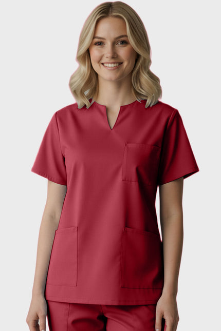 Panda Uniform Women's Three Pocket Split Neck Nursing Scrub Top