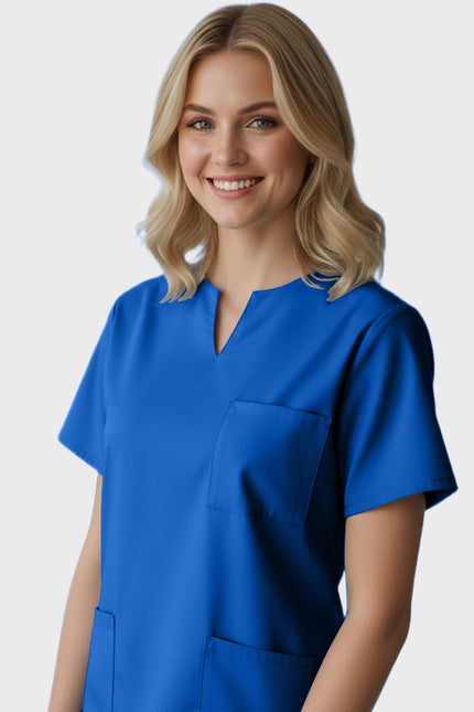 Panda Uniform Women's Three Pocket Split Neck Nursing Scrub Top