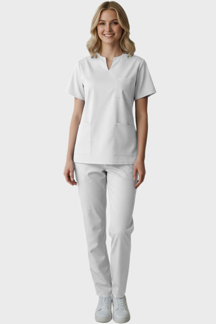 Panda Uniform Women's Three Pocket Split Neck Nursing Scrub Top