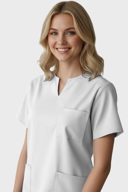 Panda Uniform Women's Three Pocket Split Neck Nursing Scrub Top