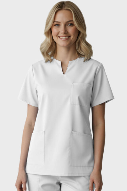 Panda Uniform Women's Three Pocket Split Neck Nursing Scrub Top