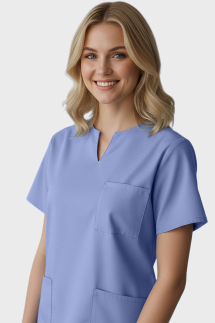 Panda Uniform Women's Three Pocket Split Neck Nursing Scrub Top