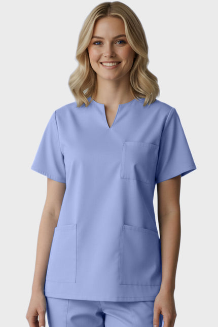 Panda Uniform Women's Three Pocket Split Neck Nursing Scrub Top