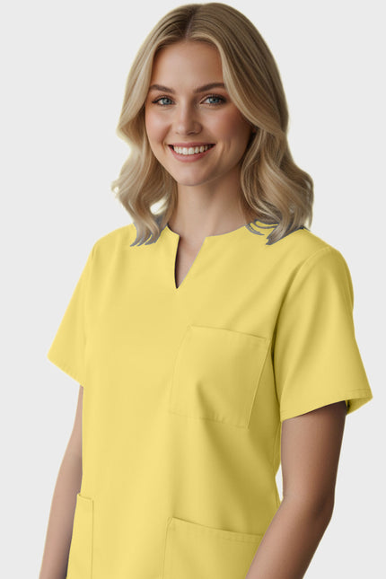 Panda Uniform Women's Three Pocket Split Neck Nursing Scrub Top
