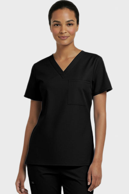 Panda Uniform Women's V-Neck Single Pocket Scrub Top