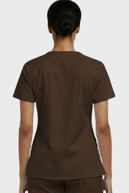 Panda Uniform Women's V-Neck Single Pocket Scrub Top