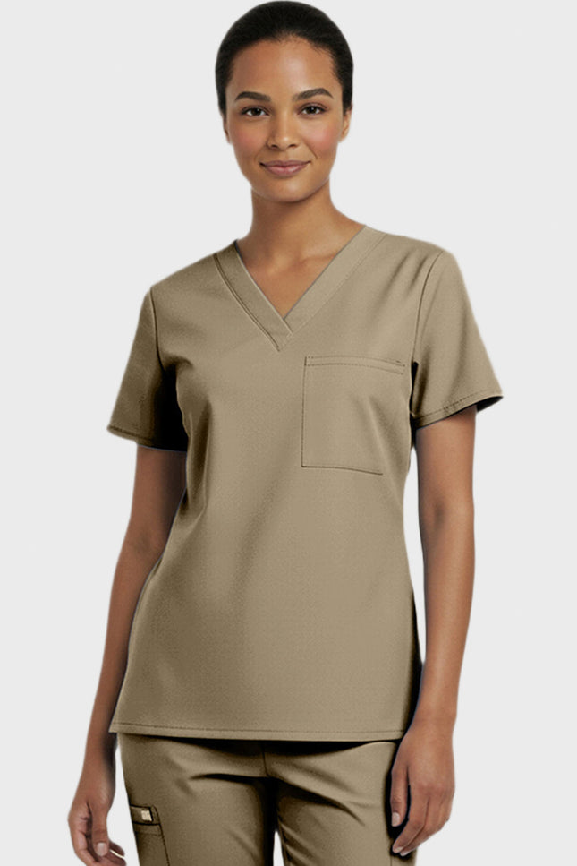 Panda Uniform Women's V-Neck Single Pocket Scrub Top - Made In USA