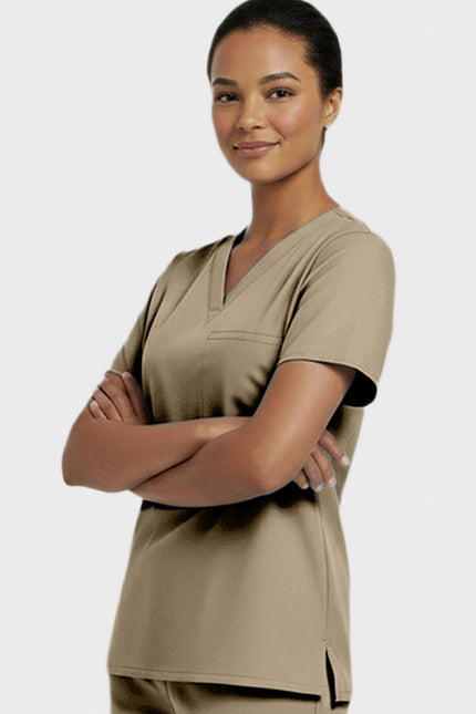 Panda Uniform Women's V-Neck Single Pocket Scrub Top - Made In USA
