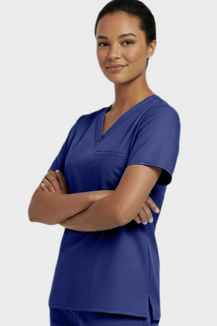 Panda Uniform Women's V-Neck Single Pocket Scrub Top - Made In USA