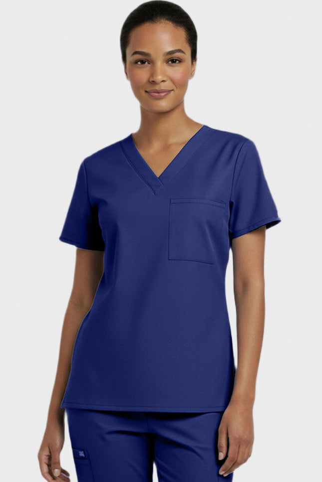 Panda Uniform Women's V-Neck Single Pocket Scrub Top - Made In USA