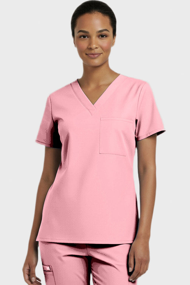 Panda Uniform Women's V-Neck Single Pocket Scrub Top - Made In USA
