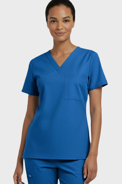 Panda Uniform Women's V-Neck Single Pocket Scrub Top