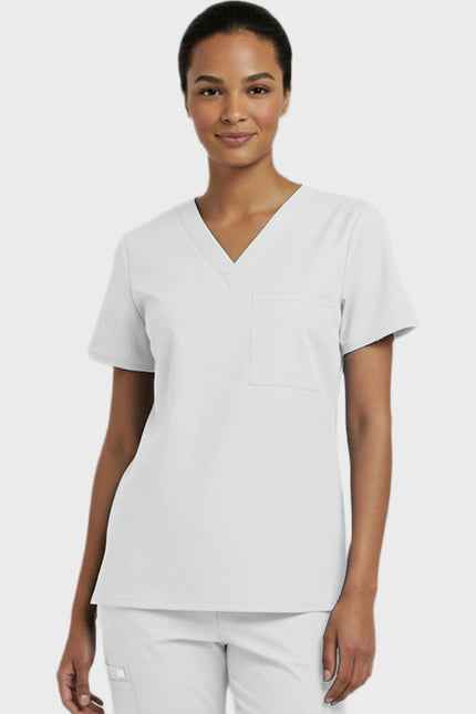 Panda Uniform Women's V-Neck Single Pocket Scrub Top