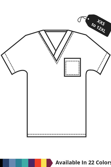 HeedFit Made To Order Unisex 27 Inches V-neck Tunic Nursing Scrub Top