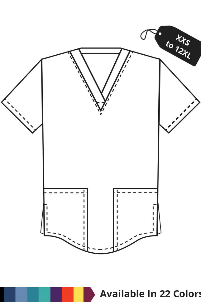 HeedFit Made To Order Women's 28 Inches Shirttail Hem V-Neck Tunic Scrub Top