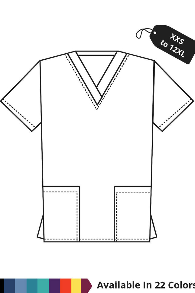 HeedFit Made To Order Women's 28.5 Inches Two Pocket V-Neck Basic Nurse Scrub Top