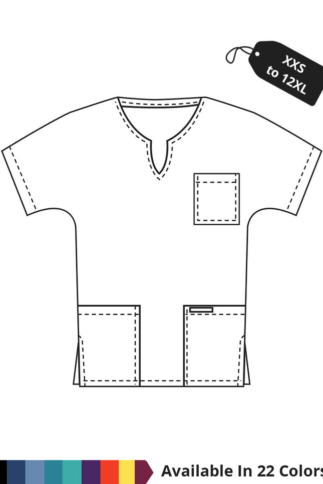 HeedFit Made To Order Women's 27 Inches Three Pocket Split Neck Nursing Scrub Top