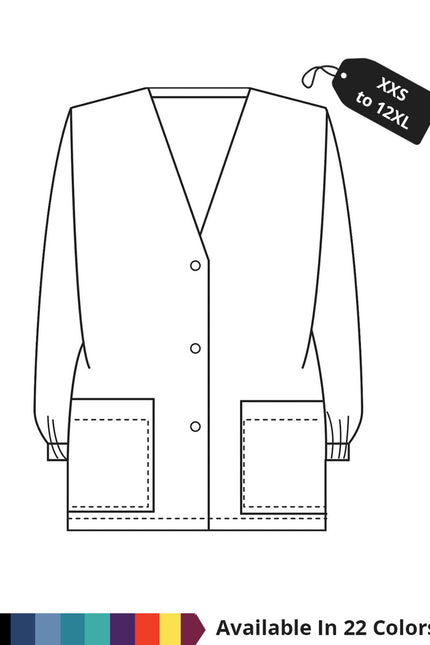 HeedFit Made To Order Unisex 30 Inches Two Pocket V-Neck Warm Up Scrub Jacket