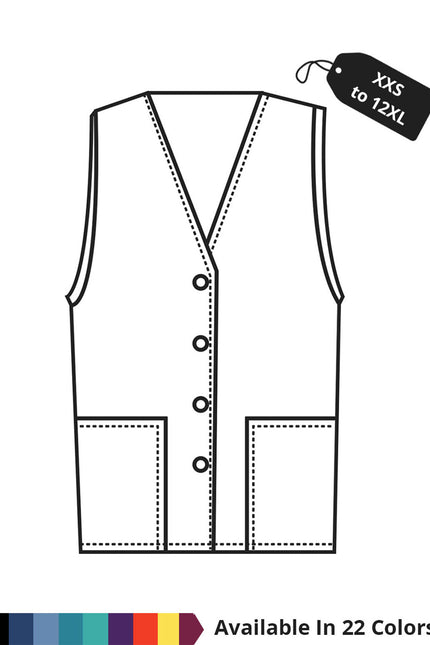 HeedFit Made To Order Unisex 29 Inches Button Front Uniform Vest