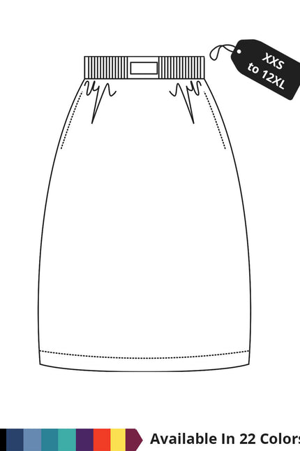 HeedFit Made To Order Women's 22 Inches Two Pocket Elastic Waist Nurse Skirt